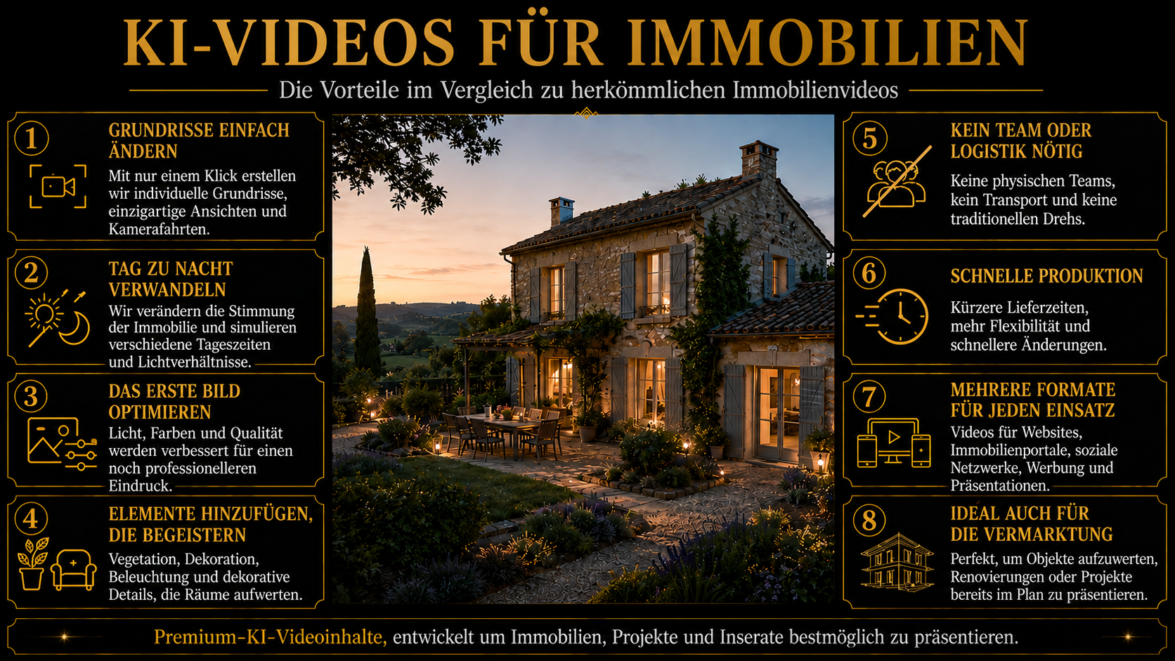 KI Immobilienvideo Produktion für Premium Real Estate Marketing
