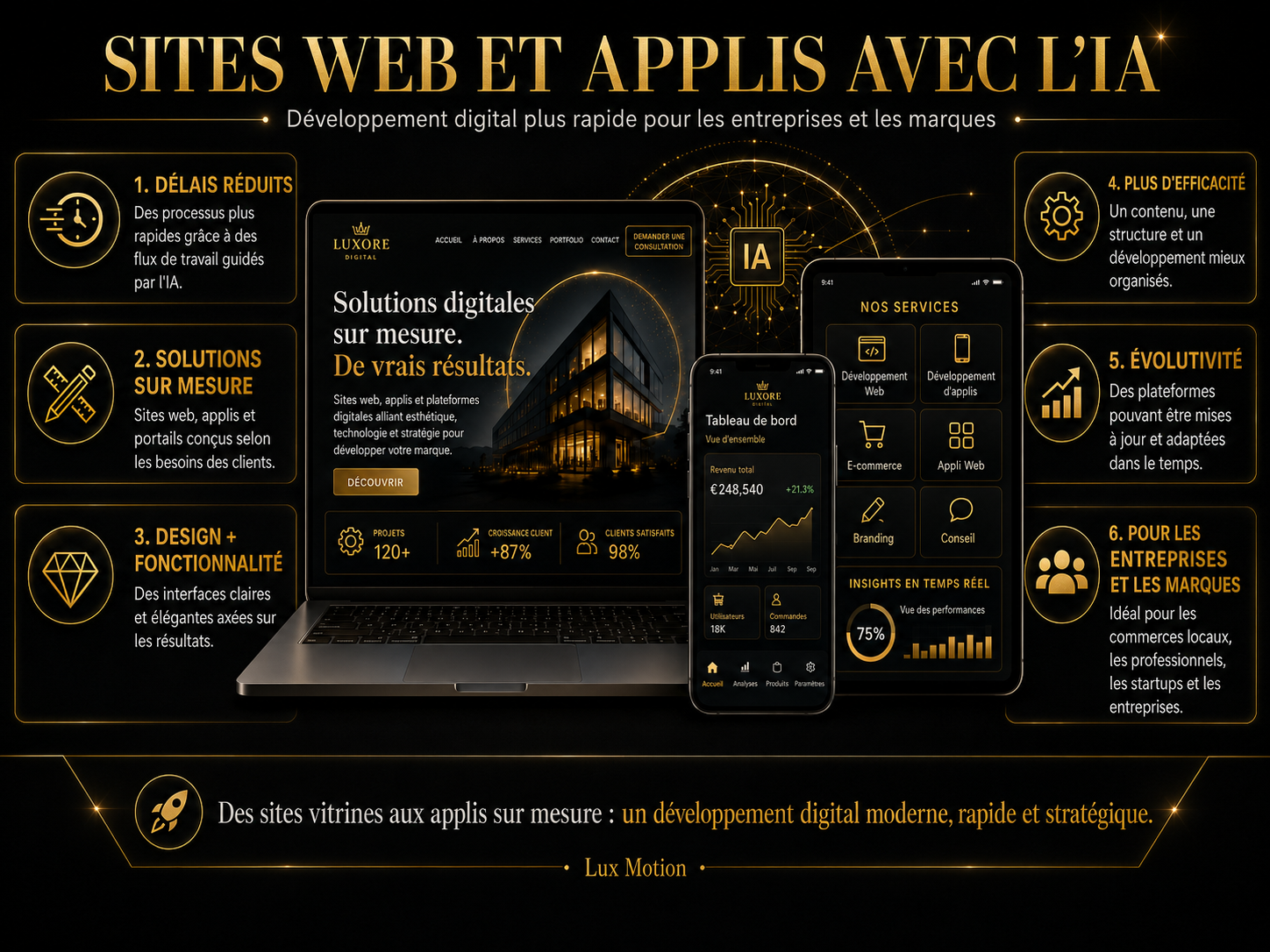 Sites web et applications IA pour le développement numérique des entreprises et des marques
