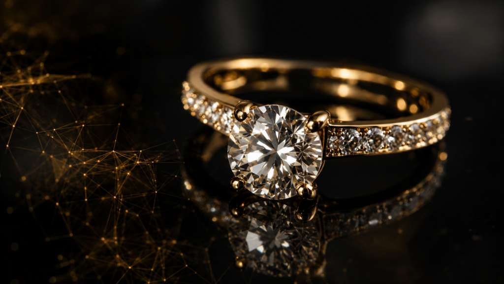 AI jewelry videos for diamonds and high jewelry with cinematic luxury production for social media, websites and advertising campaigns